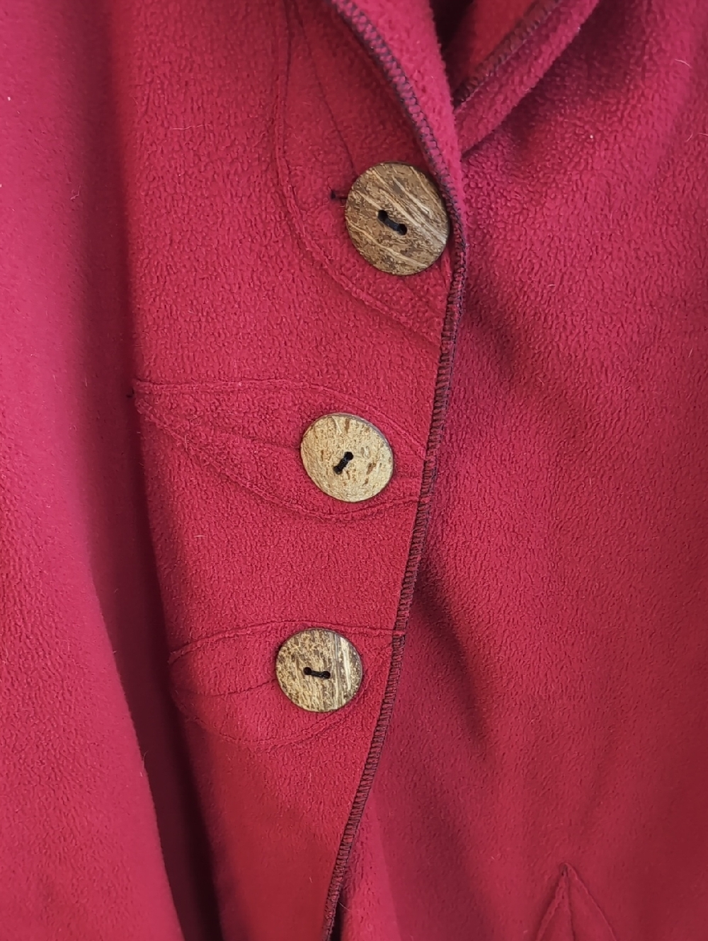 Janska Red Fleece Collared Jacket Women's Size Large - Picture 3 of 5